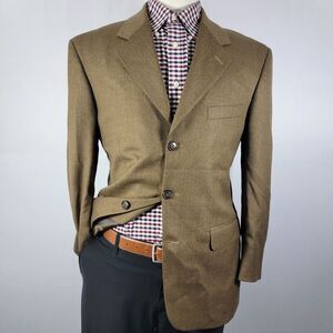 Kilburne Finch Men's Tweed Sport Coat Blazer‎ Two Button Brown Herringbone 39R